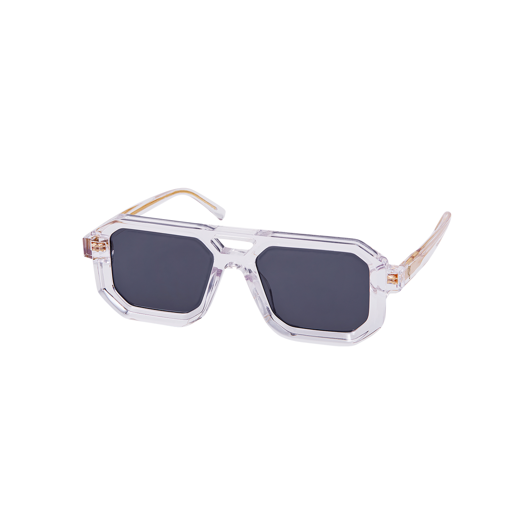Uvolox Regal XL oversized sunglasses in black/white, front view